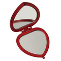 Red Heart Metal Compact Mirror